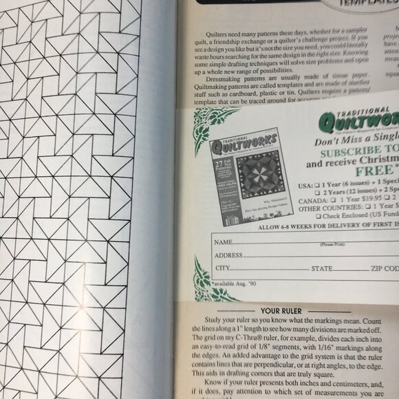 Traditional Quiltworks No. 6 Magazine Feb/March 1990 21 Full-Size Patterns - Picture 4 of 6